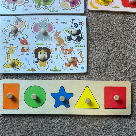 Animal and Shape Wooden Puzzle Set for Kids - Picture 5 of 7